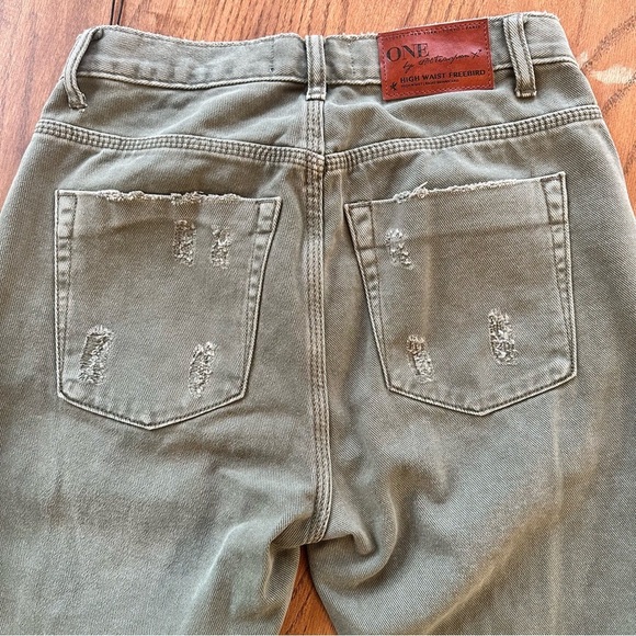 NWT One Teaspoon Freebirds Distressed High Waisted Pants Jeans Super Khaki Sz 27 - Picture 16 of 16